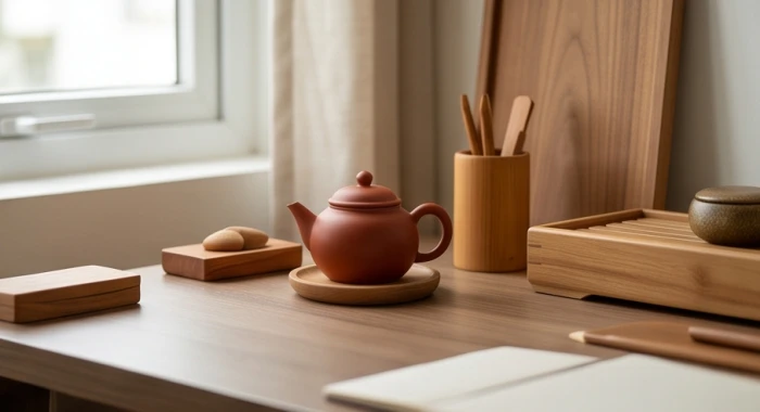 Góc làm việc gọn gàng bố trí các chi tiết ấm cúng nhằm cân bằng năng lượng cho người tuổi ất hợi mệnh hỏa