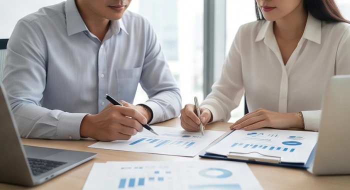 Doanh nhân tuổi Ất Hợi kiểm tra kỹ nạp âm ngũ hành và hồ sơ tài chính trước khi ký kết hợp đồng hợp tác