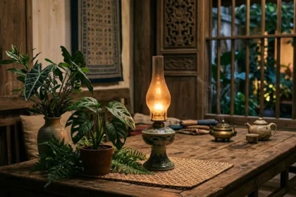 Hình ảnh ngọn đèn dầu truyền thống minh họa cho việc xem tuổi ất tỵ 1965 hợp tuổi nào để thu hút tài lộc và bình an