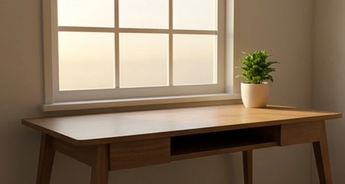 Bố trí bàn học hướng Đông Nam bằng gỗ tự nhiên giúp nam mạng Giáp Ngọ tập trung tư duy