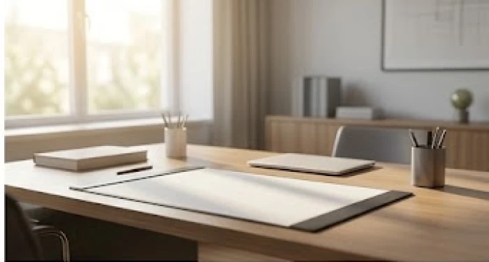 Không gian làm việc rộng rãi với khoảng cách từ bàn đến vách tường đối diện thông thoáng chuẩn phong thủy