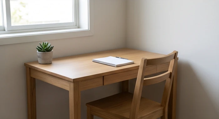 Góc làm việc gọn gàng được đặt ở vị trí thông thoáng giúp người ngồi giữ được sự tập trung cao độ