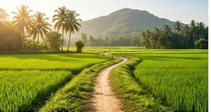 Con đường đất vững chãi tượng trưng cho nạp âm Lộ Bàng Thổ của tuổi Tân Mùi 1991