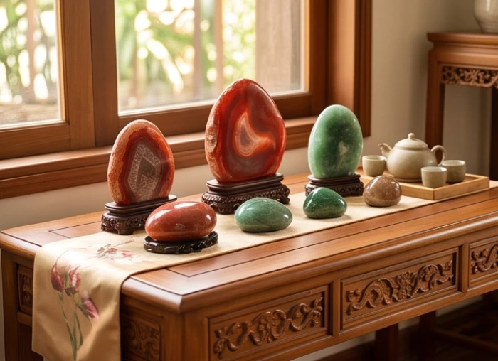 Gia chủ Bính Thân 1956 chọn vật phẩm phong thủy mang màu sắc tương sinh để cân bằng bản mệnh Sơn Hạ Hỏa