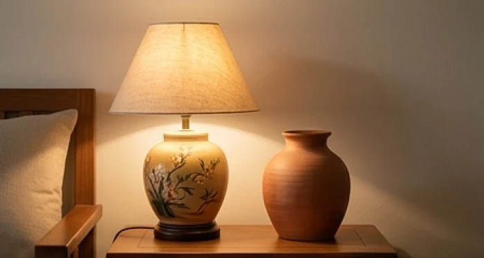 Bức tranh trang trí hành thổ kết hợp ánh đèn ấm áp cho tuổi Đinh Dậu 1957 nữ mạng cân bằng Sơn Hạ Hỏa