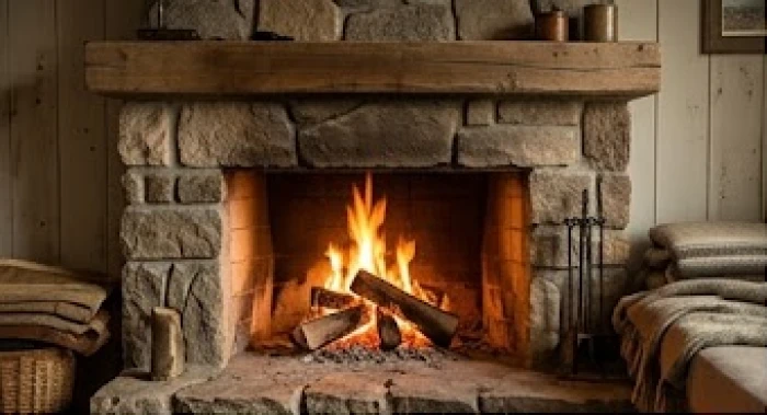 Ngọn lửa cháy rực rỡ và ấm áp dưới chân núi tượng trưng cho bản mệnh Sơn Hạ Hỏa