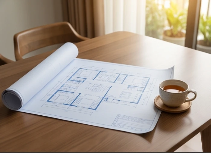 Bản vẽ thiết kế mặt bằng nhà ở phân chia rõ các hướng Sinh Khí và Diên Niên cho tuổi Tân Mùi 1991