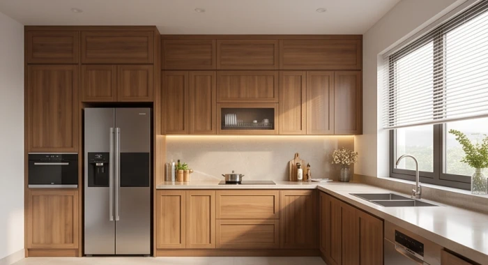 Khu bếp nấu được định vị đúng cung hướng thuận lợi theo bản mệnh người tuổi Ngọ trong căn hộ hiện đại