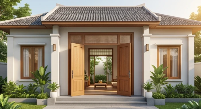 Không gian mặt tiền nhà hướng Sinh Khí đem lại tài lộc trường thọ cho gia chủ Tân Tỵ 1941