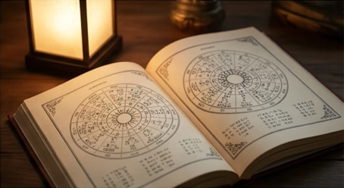 Cuốn sổ tử vi ghi chép chi tiết về các chòm sao chiếu mệnh và hạn tuổi của từng hoa giáp
