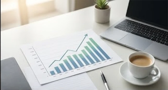 Biểu đồ thể hiện đà tăng trưởng tích cực về doanh thu kết hợp với hồ sơ sổ sách kinh doanh