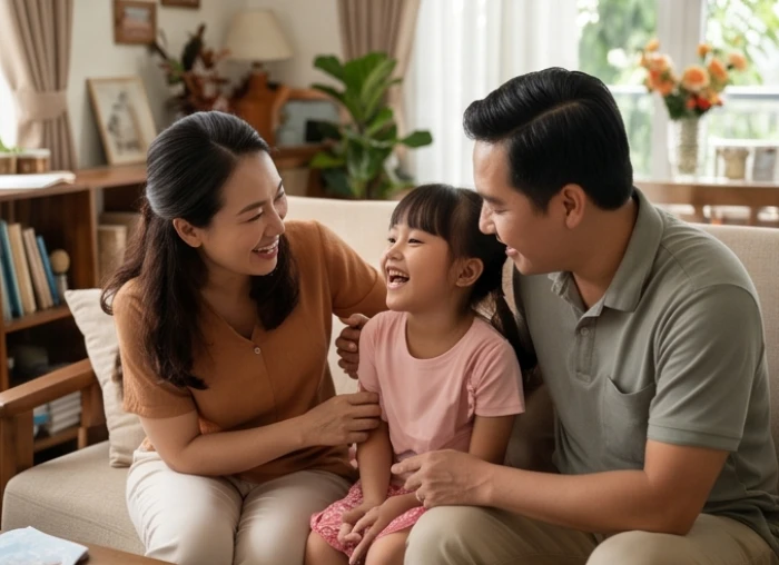 Gia đình quây quần ấm áp khi cha mẹ và con cái có sự thấu hiểu và tương sinh ngũ hành