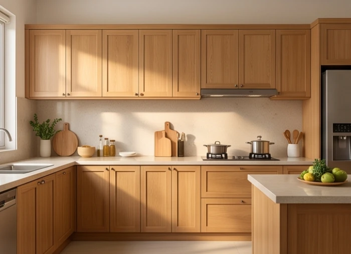 Khu vực bếp nấu sạch sẽ với hướng mặt vặn bếp xoay về hướng Tây Bắc hóa giải hướng nhà Tuyệt Mệnh