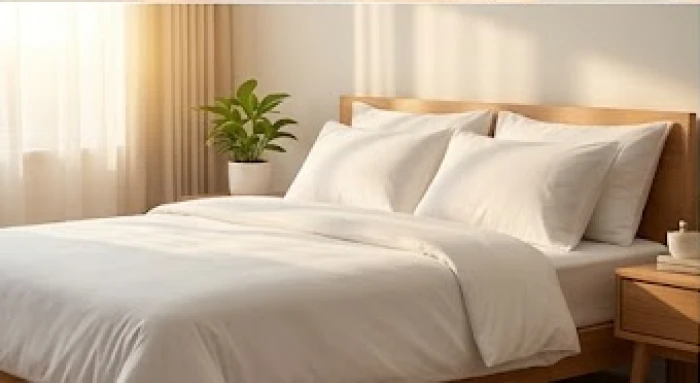 Không gian phòng ngủ được sắp xếp gọn gàng theo hướng sinh khí để bảo vệ tinh thần cho người nhượng bộ
