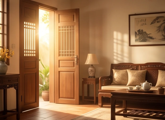 Thiết kế cửa chính đón nắng ấm từ hướng sinh khí giúp tăng cường vượng khí