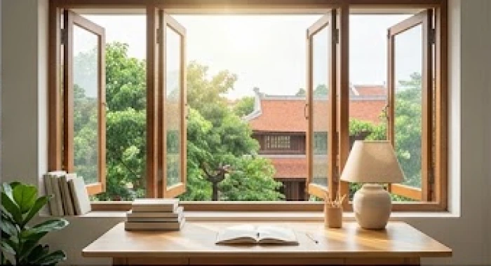Phòng học thoáng đãng ngập ánh sáng tự nhiên hỗ trợ sinh khí cho học sinh mang bản mệnh Tùng Bách Mộc