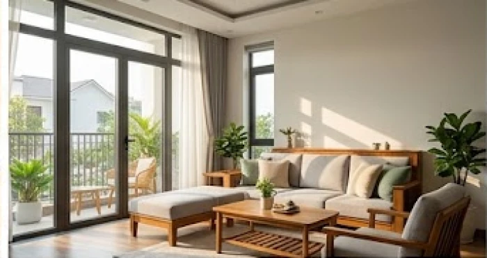 Không gian phòng khách sang trọng đón luồng khí Sinh Khí mang lại vượng tài lộc