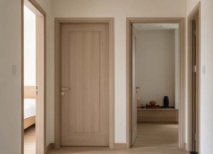 Sự phân chia hài hòa giữa không gian phòng ngủ yên tĩnh và khu vực thờ cúng trang nghiêm