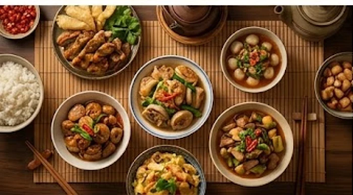Mâm cơm gia đình truyền thống bốc khói nghi ngút tạo không khí ấm áp và kết nối tình cảm