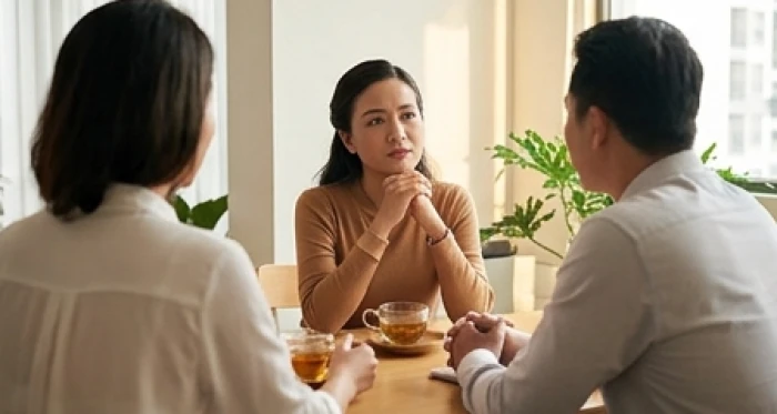 Cuộc trao đổi nhẹ nhàng với thái độ ghi nhận giúp xoa dịu tính nóng trong tính cách tuổi tuất khi thảo luận ý kiến