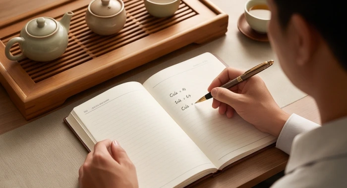 Các bước ghi chép công thức tự tính con số may mắn trọn đời từ năm sinh âm lịch trên sổ tay cá nhân
