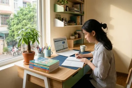 Góc học tập màu xanh lá cây chuẩn phong thủy cho độc giả tìm hiểu canh dần 2010 mệnh gì
