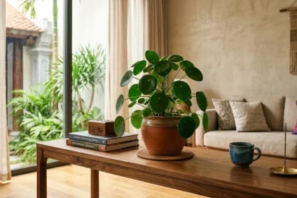 Chậu cây trồng trong nhà hợp tuổi thân xanh tốt đặt cạnh cửa sổ đầy nắng giúp thu hút tài lộc và vượng khí