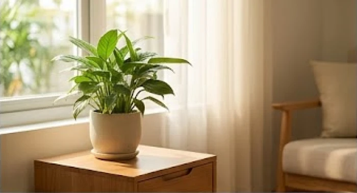 Chậu cây xanh tươi tốt đặt cạnh cửa sổ giúp tăng cường vượng khí cho người mệnh Sơn Hạ Hỏa