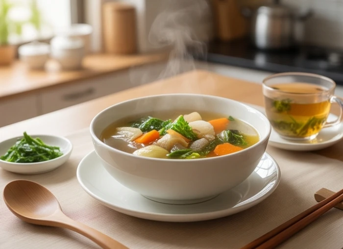 Bữa ăn gia đình chế biến chín kỹ và thanh đạm giúp bảo vệ đường ruột trong năm gặp hạn Thiên Tinh