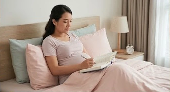 Phụ nữ mang thai tuổi Ngọ theo dõi lịch khám định kỳ và nghỉ ngơi tại gian phòng ngủ cách âm yên tĩnh