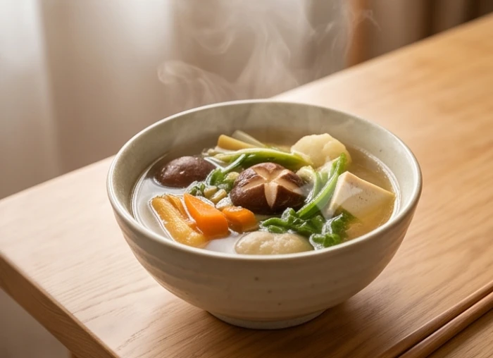 Bát canh thảo mộc nóng hổi dễ tiêu hóa dành cho chế độ dinh dưỡng lành mạnh tuổi 68