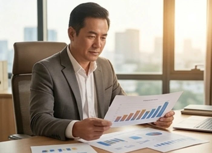 Doanh nhân tuổi Ất Sửu 1985 tập trung phân tích biểu đồ doanh thu để chuẩn bị cho bước bứt phá vào tháng 10 âm lịch