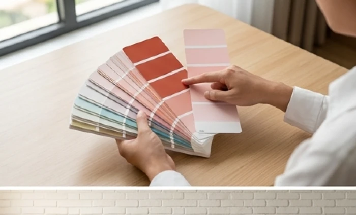 Quạt bảng mẫu màu sơn nhà hợp tuổi Mão với các sắc độ giảm tông nhạt hiện đại tinh tế