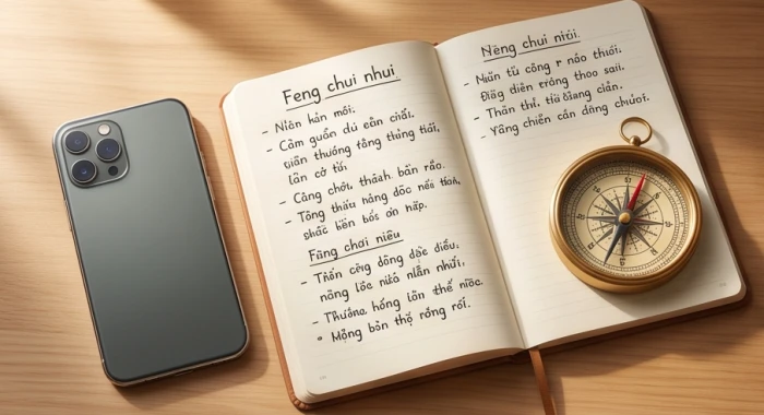 Người dùng nghiên cứu năm yếu tố phong thủy trên sổ tay để chọn sim hợp mệnh tuổi Tuất