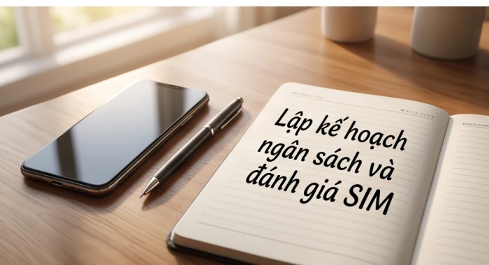 Chiếc smartphone bên sổ tay lập kế hoạch tài chính chọn số điện thoại hợp phong thủy với giá cả hợp lý