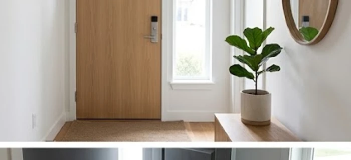 Khu vực cửa chính căn hộ chung cư được bố trí hợp lý để điều tiết luồng khí đi vào không gian sống