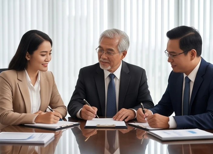Ba đối tác ký kết thỏa thuận hợp tác phân quyền nhiệm vụ rõ ràng trong buổi họp mặt kinh doanh