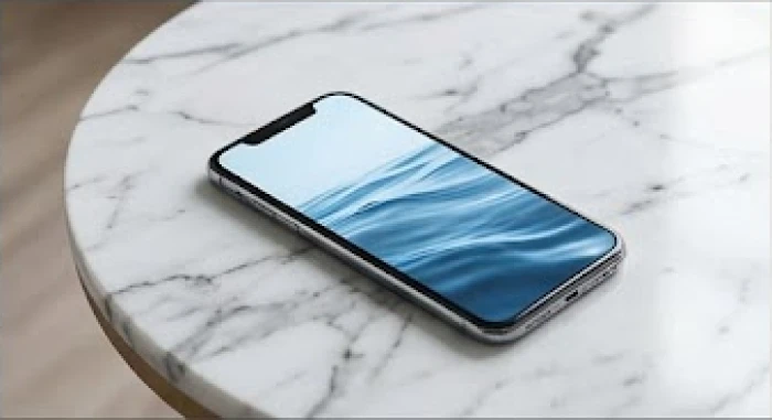 Chiếc điện thoại hiển thị giao diện hiện đại đại diện cho việc sử dụng con số phong thủy