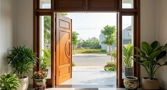 Cửa chính mở rộng về hướng Đông Bắc đón luồng Sinh Khí cho nam mạng Kỷ Tỵ