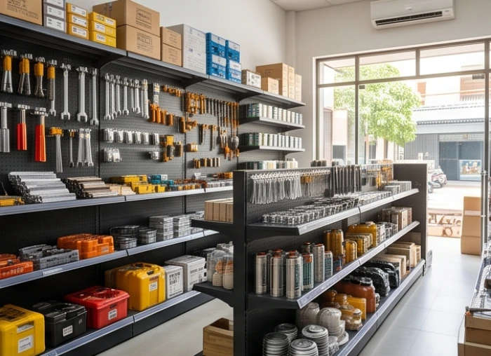 Khu vực trưng bày các loại vật liệu xây dựng và thiết bị điện tử cứng cáp dành riêng cho bản mệnh Thoa Xuyến Kim