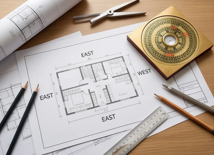 Sơ đồ Bát trạch phân chia Đông tứ trạch và Tây tứ trạch cho nam nữ gia chủ tuổi Dần