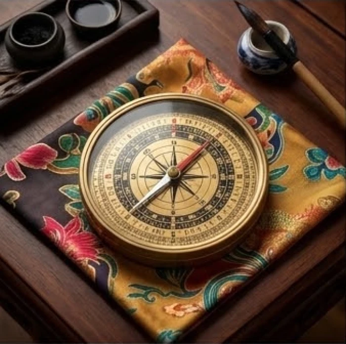 La bàn phong thủy Bát trạch bằng đồng dùng để đối chiếu cung mệnh của nam nữ trong đời sống hôn nhân
