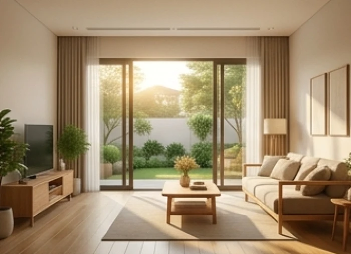 Phòng khách biệt thự sang trọng thiết kế mở đón luồng sinh khí tốt lành hợp cung mệnh Khảm và Cấn của gia chủ Kỷ Mão 1999