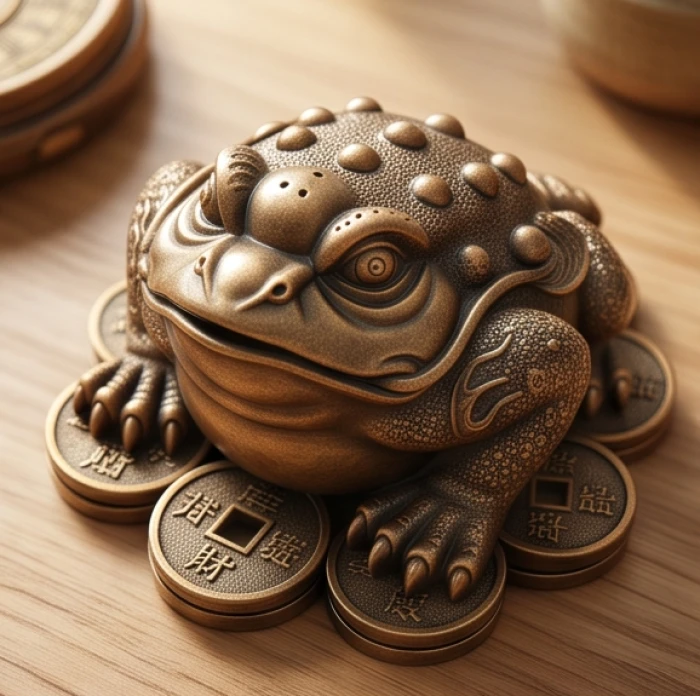 Tượng thiềm thừ ba chân chuẩn phong thủy với bảy nốt sần thất tinh trên lưng cùng lớp tiền cổ