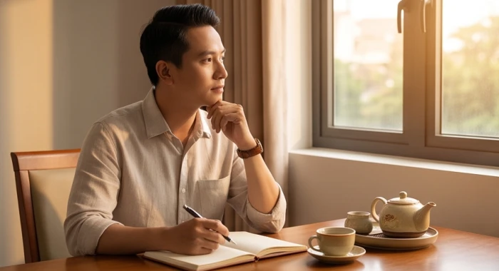Người tuổi Tỵ bình tâm đánh giá vận hạn và lập kế hoạch công việc trong không gian yên tĩnh