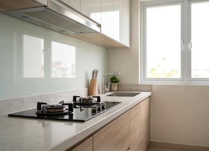 Khu vực bếp nấu hiện đại gọn gàng bố trí theo nguyên tắc tọa hung hướng cát hóa giải lỗi hướng nhà