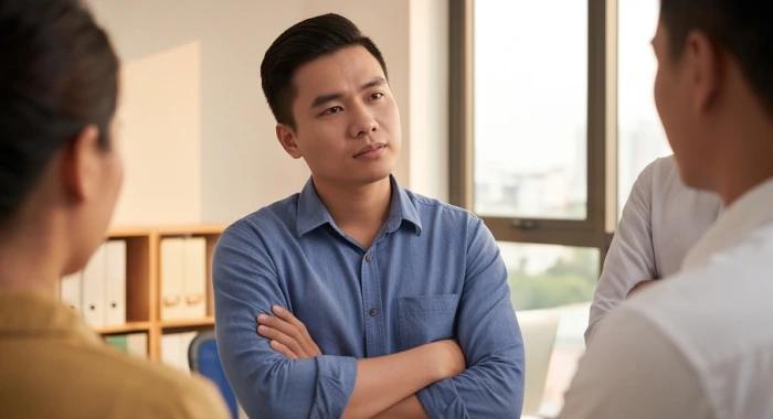 Phản ứng phòng thủ và từ chối đề xuất mới trong 10 phút đầu tiên của người Đinh Sửu 1997 nhóm tháng vượng Thổ