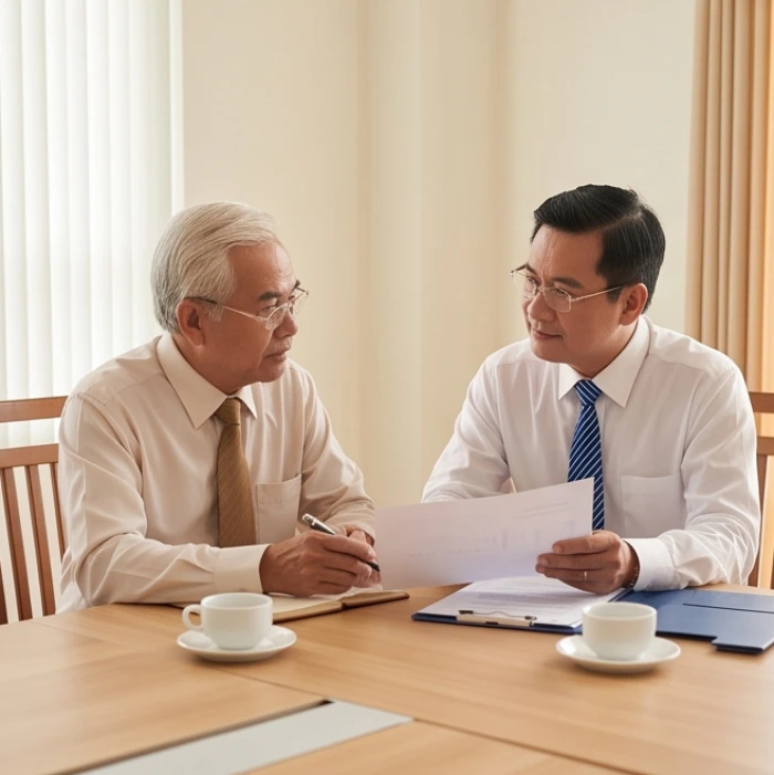 Gia chủ tuổi Giáp Thìn bàn bạc công việc hợp tác làm ăn với đối tác hợp tuổi trong không gian trang nhã