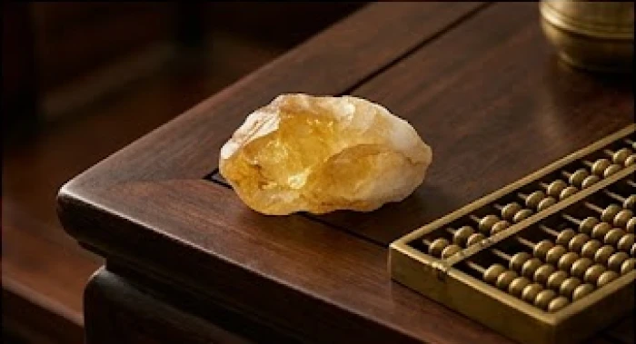 Khối đá phong thủy màu vàng đất tượng trưng cho sự vững chãi của nam mạng mệnh thổ