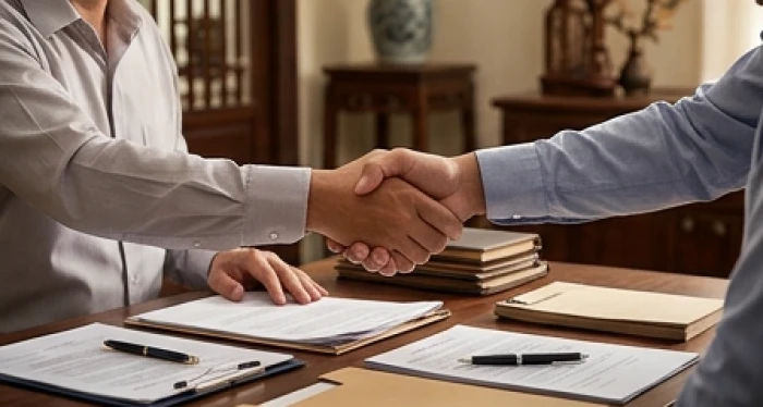 Cái bắt tay hợp tác kinh doanh giữa hai người thể hiện sự tin tưởng và triển vọng phát triển bền vững